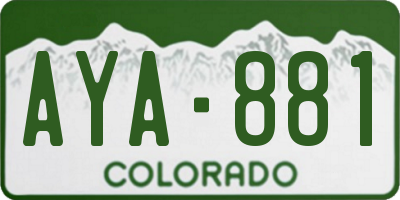 CO license plate AYA881