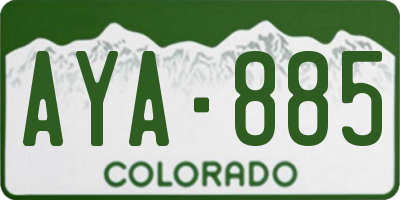 CO license plate AYA885