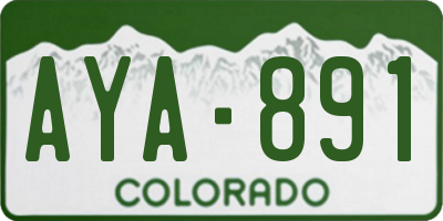 CO license plate AYA891