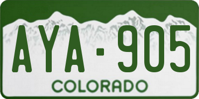CO license plate AYA905