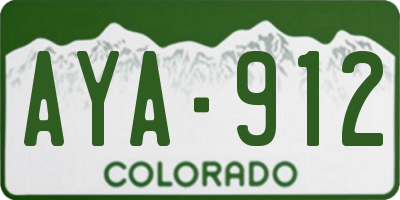 CO license plate AYA912