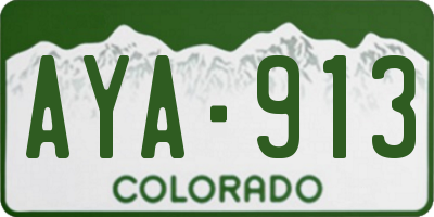 CO license plate AYA913