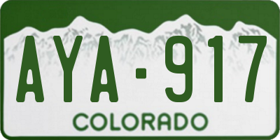 CO license plate AYA917