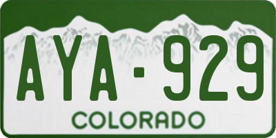 CO license plate AYA929