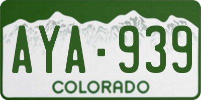 CO license plate AYA939