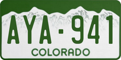 CO license plate AYA941