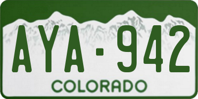 CO license plate AYA942