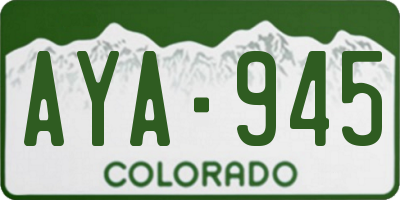 CO license plate AYA945