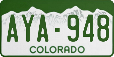 CO license plate AYA948