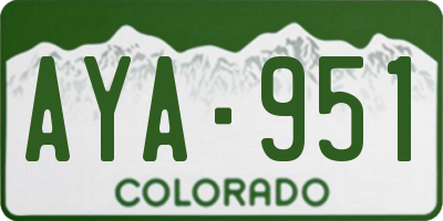 CO license plate AYA951