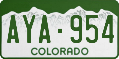 CO license plate AYA954