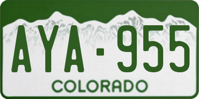 CO license plate AYA955