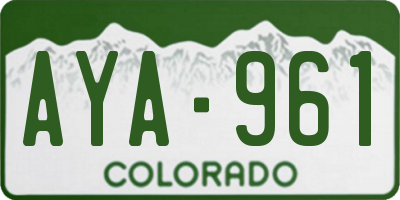CO license plate AYA961