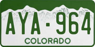 CO license plate AYA964