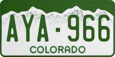 CO license plate AYA966