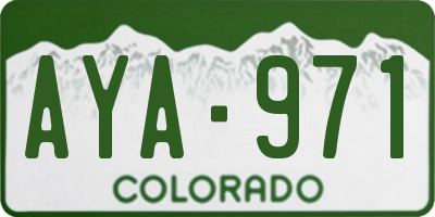 CO license plate AYA971