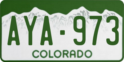 CO license plate AYA973