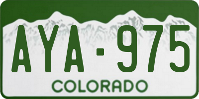 CO license plate AYA975