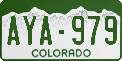 CO license plate AYA979