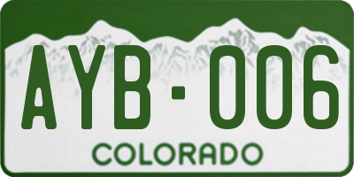 CO license plate AYB006
