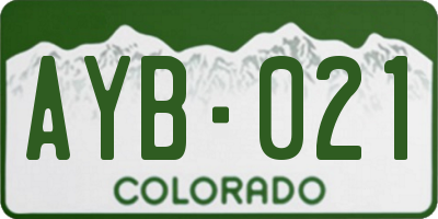 CO license plate AYB021