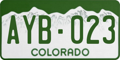 CO license plate AYB023