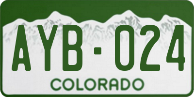 CO license plate AYB024