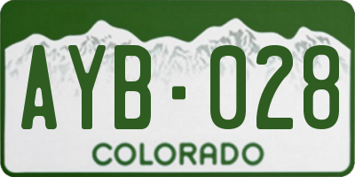CO license plate AYB028