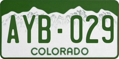 CO license plate AYB029