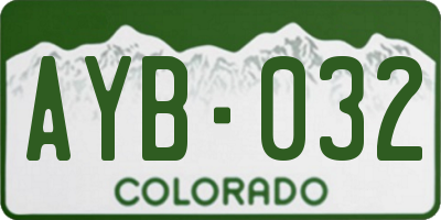 CO license plate AYB032
