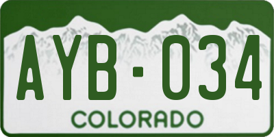 CO license plate AYB034