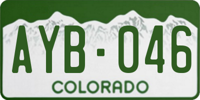 CO license plate AYB046