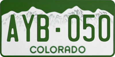 CO license plate AYB050