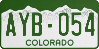 CO license plate AYB054
