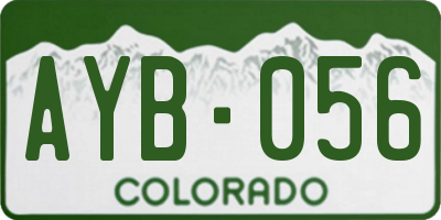 CO license plate AYB056