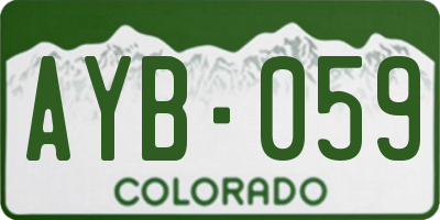 CO license plate AYB059