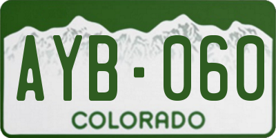 CO license plate AYB060