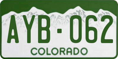CO license plate AYB062