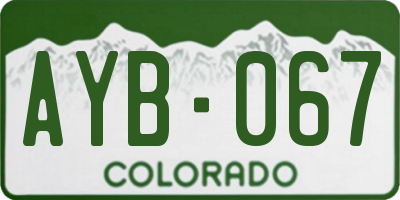 CO license plate AYB067