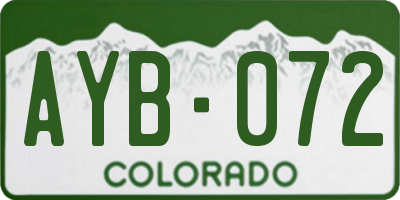 CO license plate AYB072