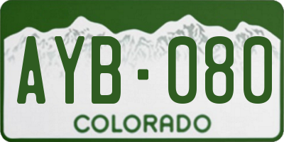 CO license plate AYB080