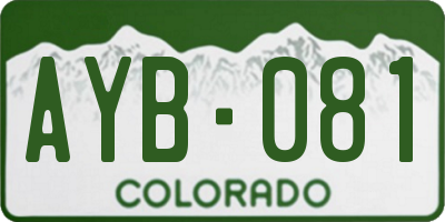 CO license plate AYB081