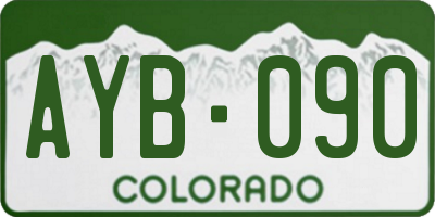 CO license plate AYB090