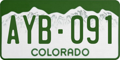 CO license plate AYB091
