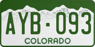 CO license plate AYB093