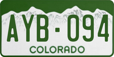 CO license plate AYB094