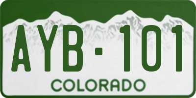 CO license plate AYB101