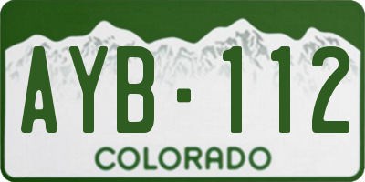 CO license plate AYB112