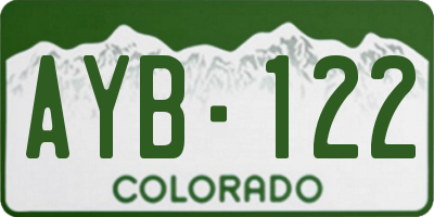 CO license plate AYB122
