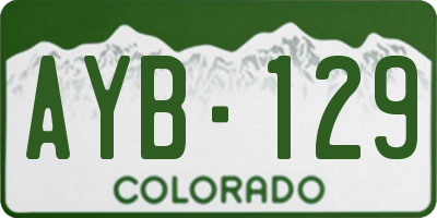 CO license plate AYB129